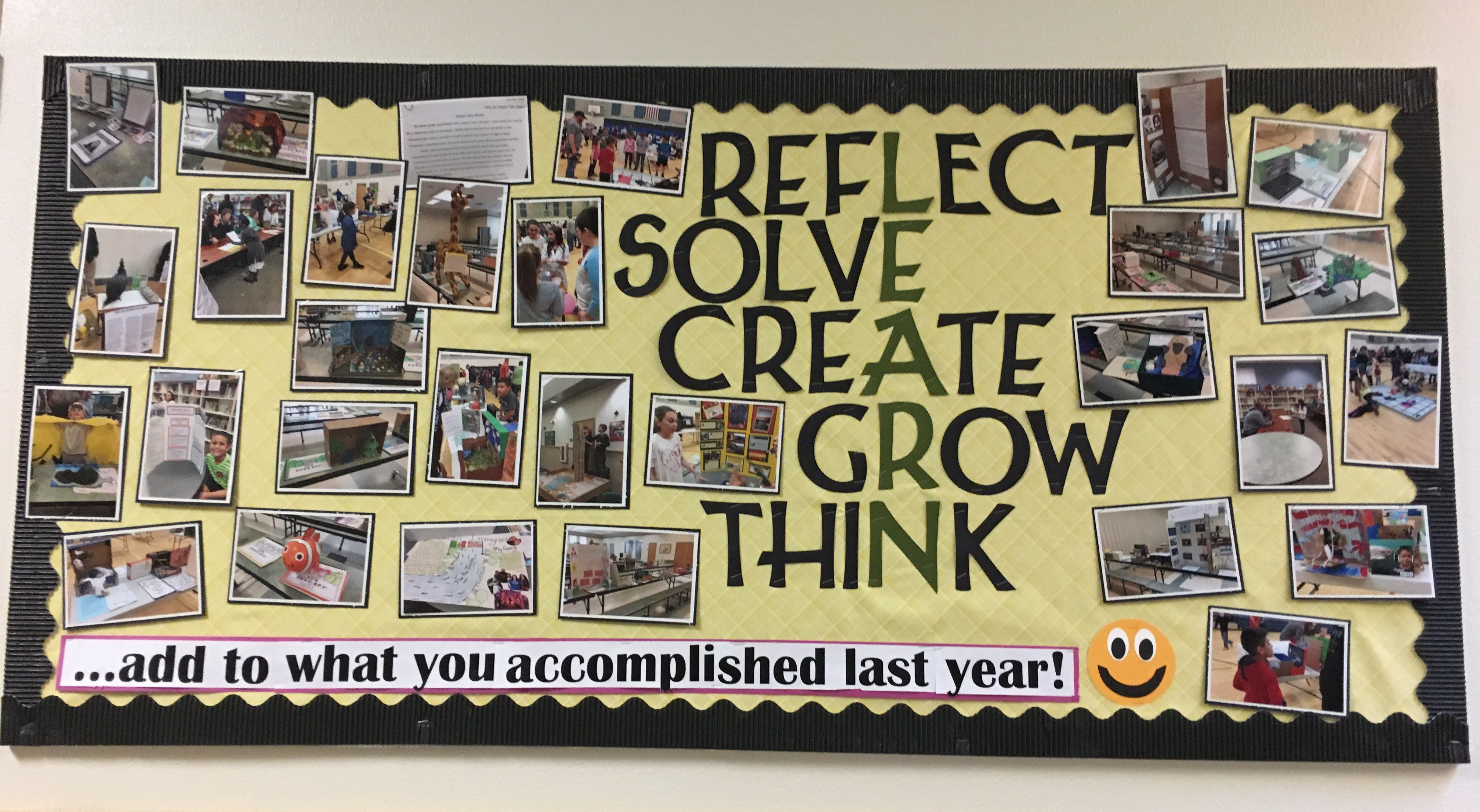 Reflect, Solve, Create, Grow, Think Bulletin Board